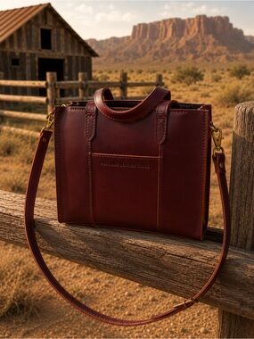 Classic Structured Satchel in Deep Burgundy